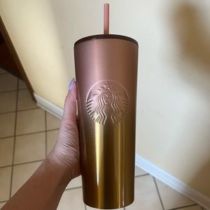 Starbucks 24oz Stainless Steel Pink and Gold Tumbler